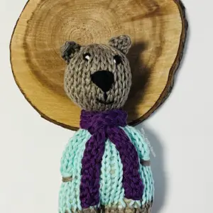 knitted teddy bear. Handmade by Ewelina Liza